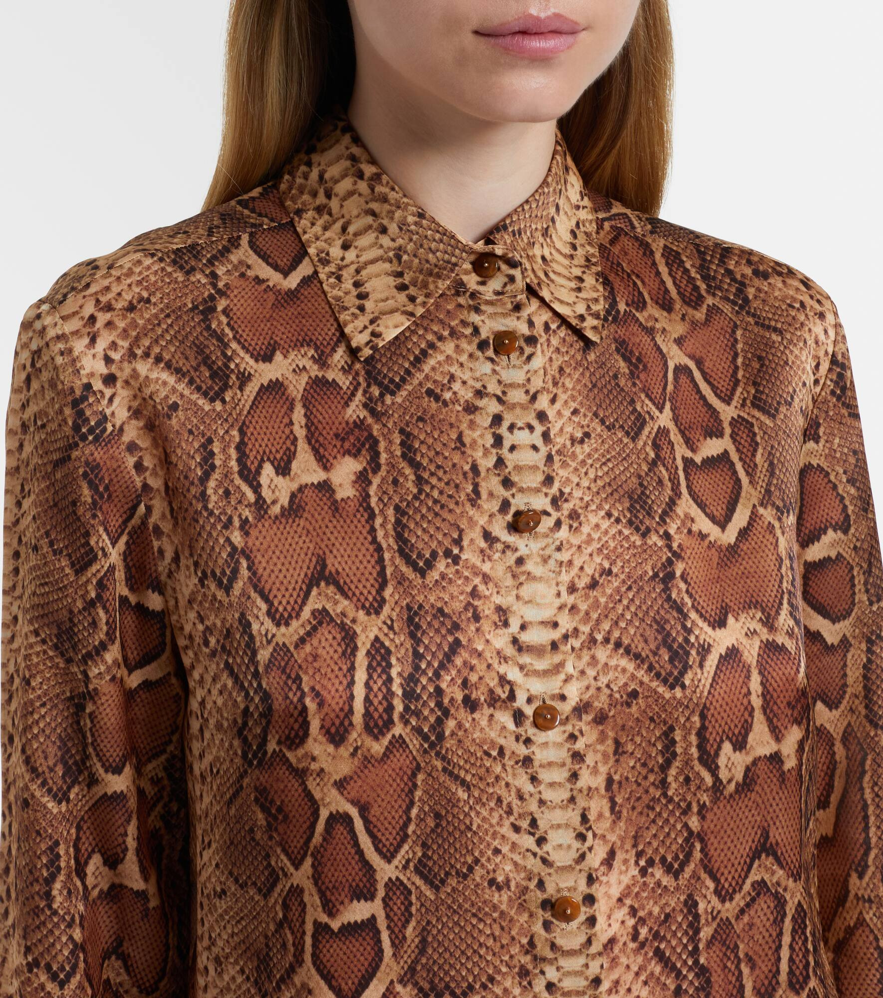 Hypnotic snake-print silk shirt - 4