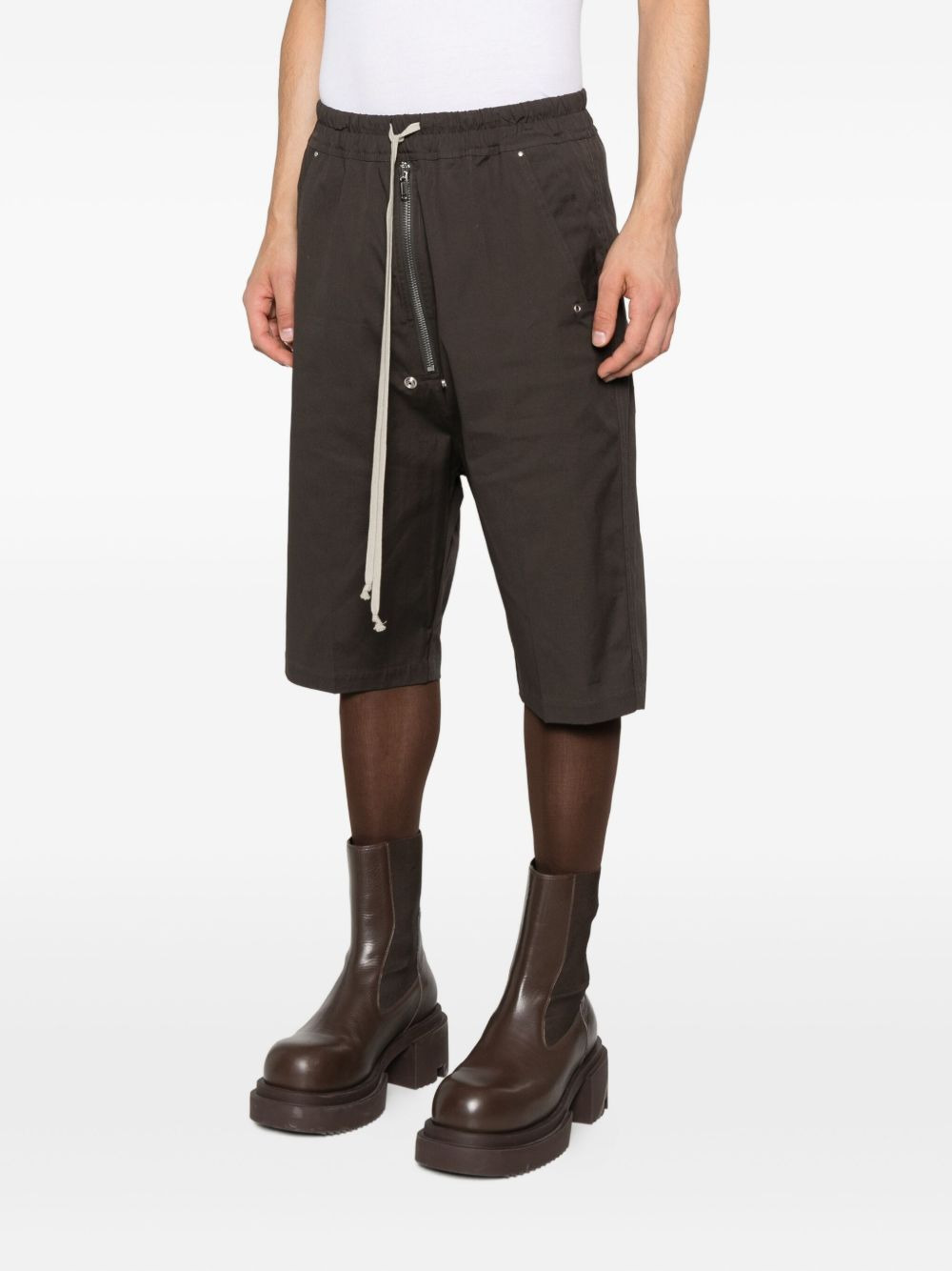 drawstring zip-fly shorts - 3