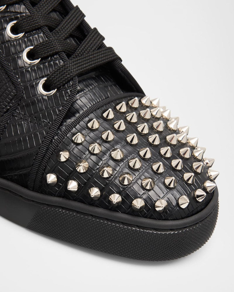 Men's Louis Junior Spikes Lizard-Effect Leather Sneakers 3