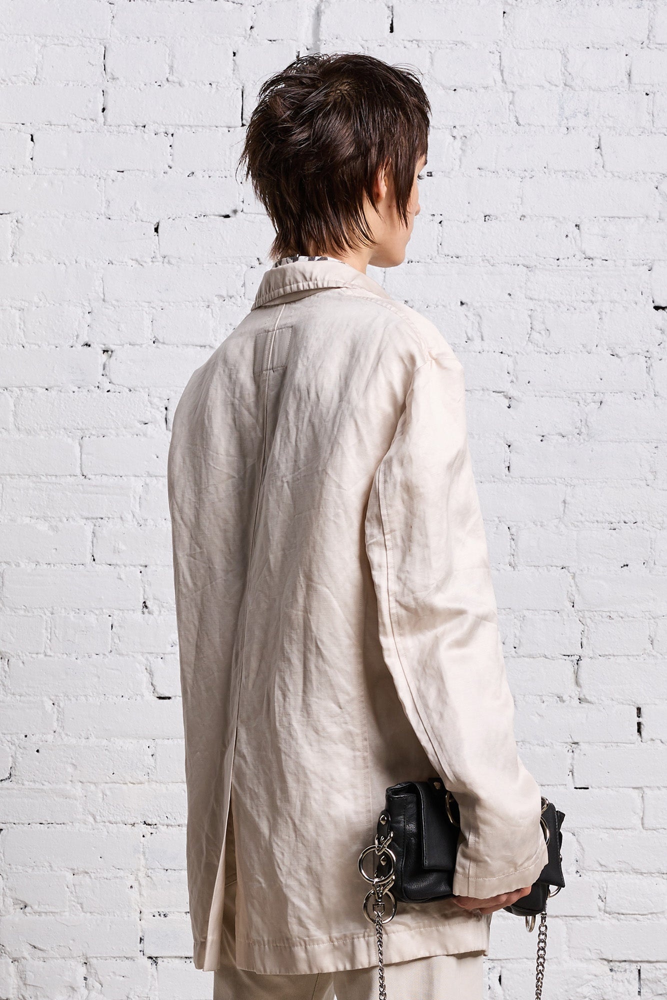 OVERSIZED RAGGED BLAZER - OYSTER - 6