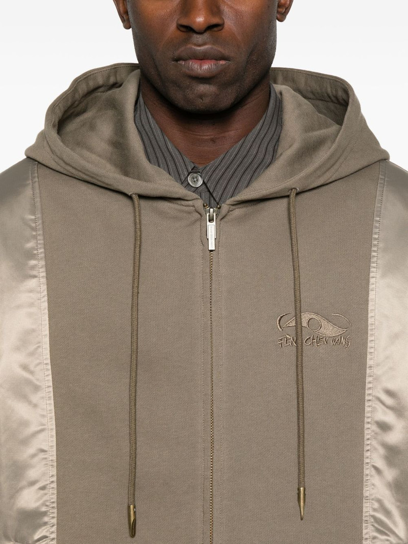 satin-panel hooded jacket 5