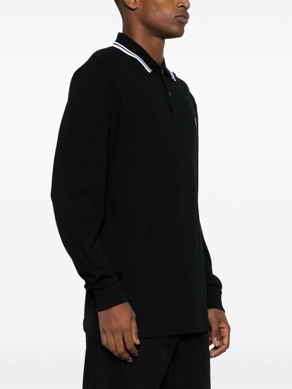 long-sleeved cotton polo shirt - 3
