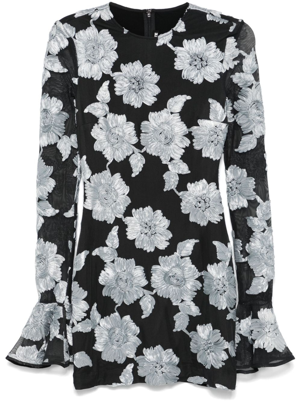 flower mesh mini dress - 1