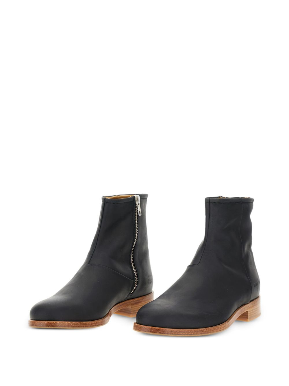 zip-detail leather boots - 2