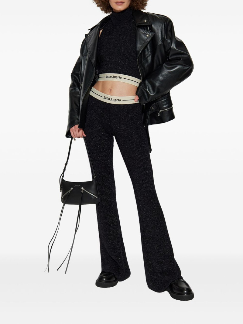 Palm Angels logo-waistband flared trousers outlook