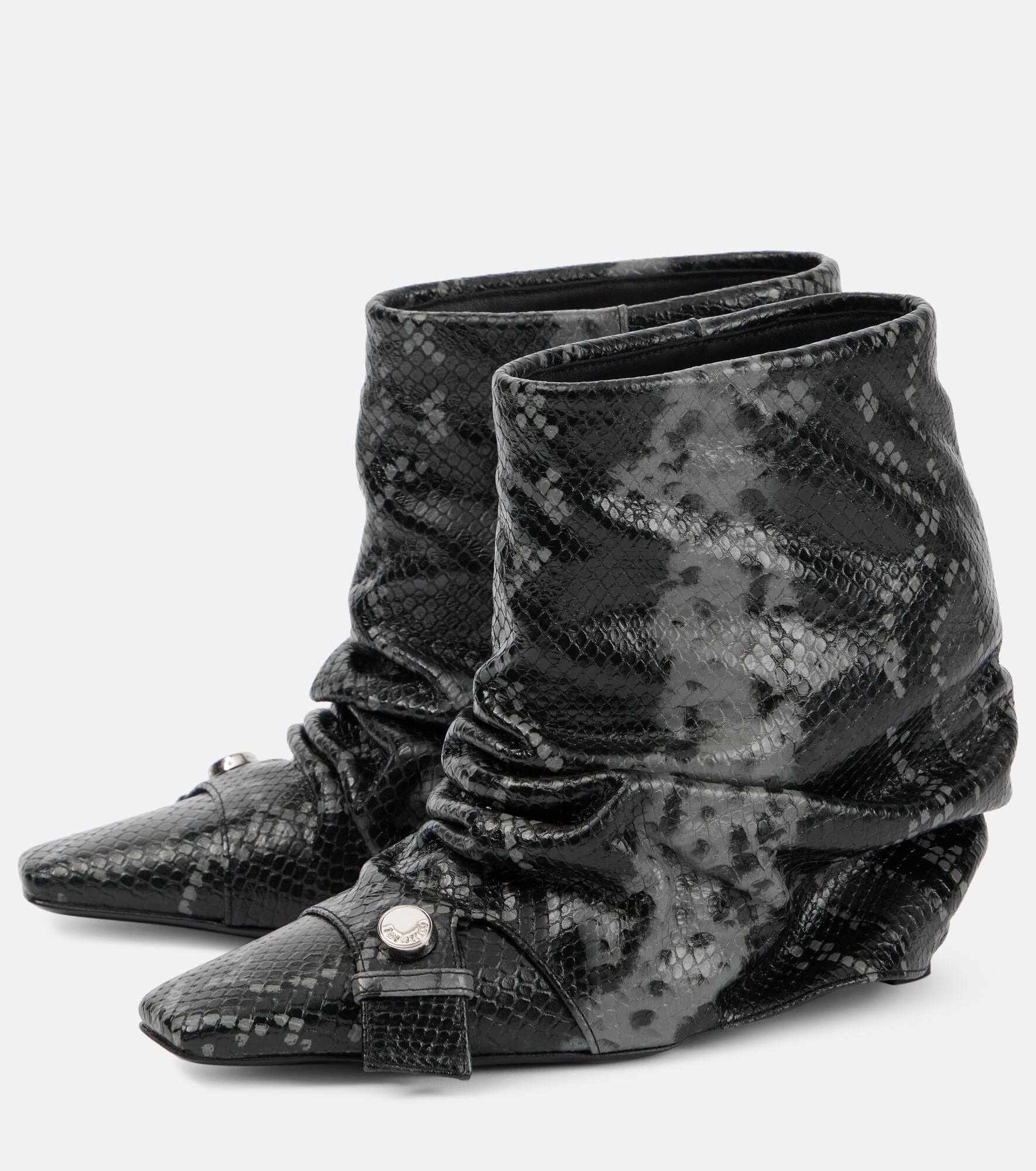 Juno 95 snake-effect leather ankle boots - 4