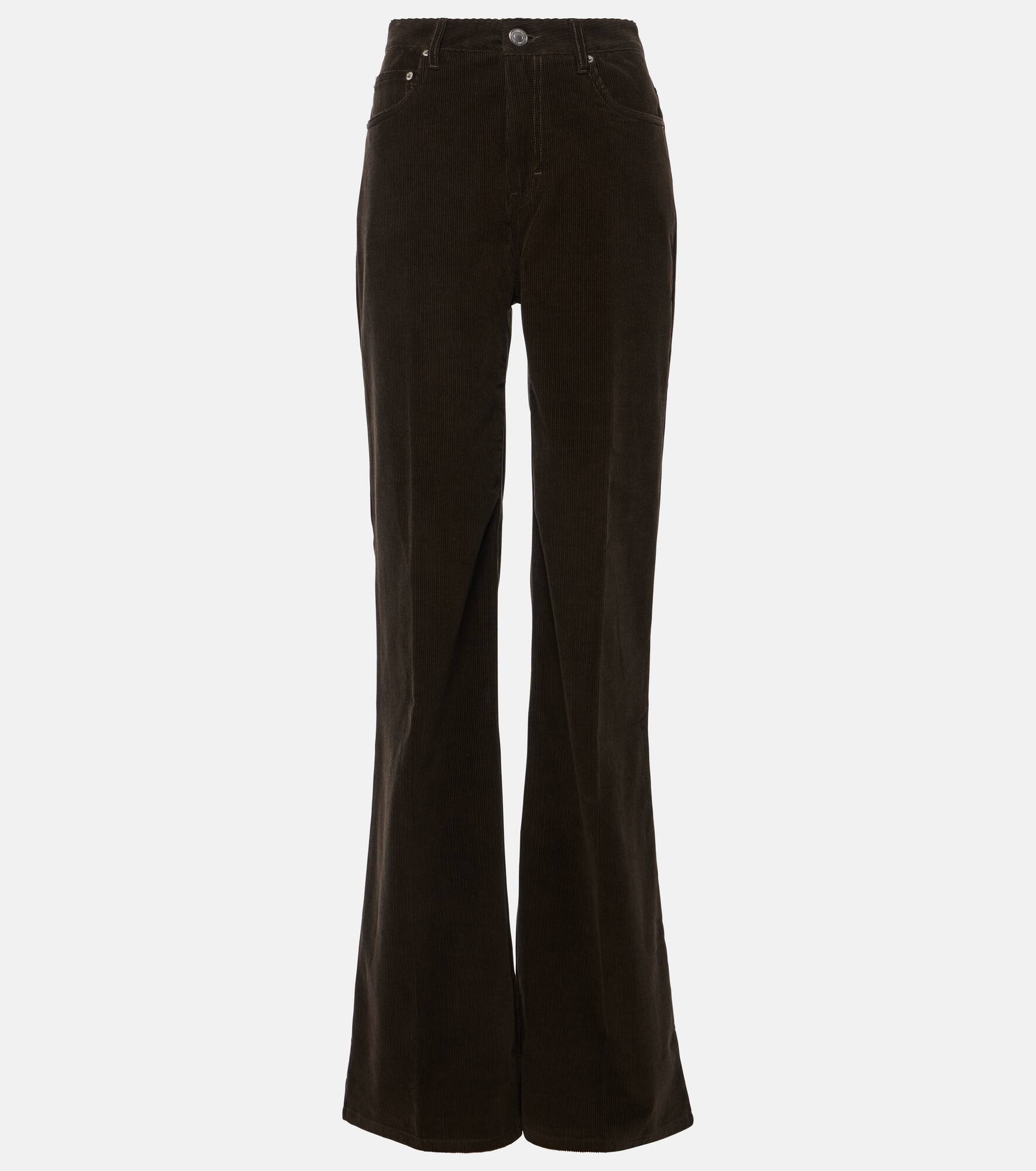 High-rise cotton corduroy flared pants - 1