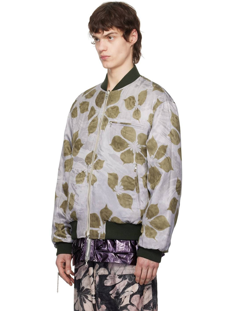 Dries Van Noten Yellow Gabardine Reversible Bomber Jacket outlook
