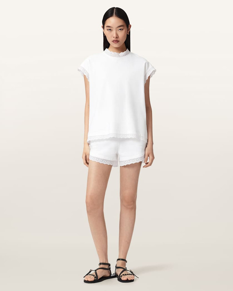 ALLSAINTS LELE STRAIGHT FIT LACE TRIM SHORTS outlook