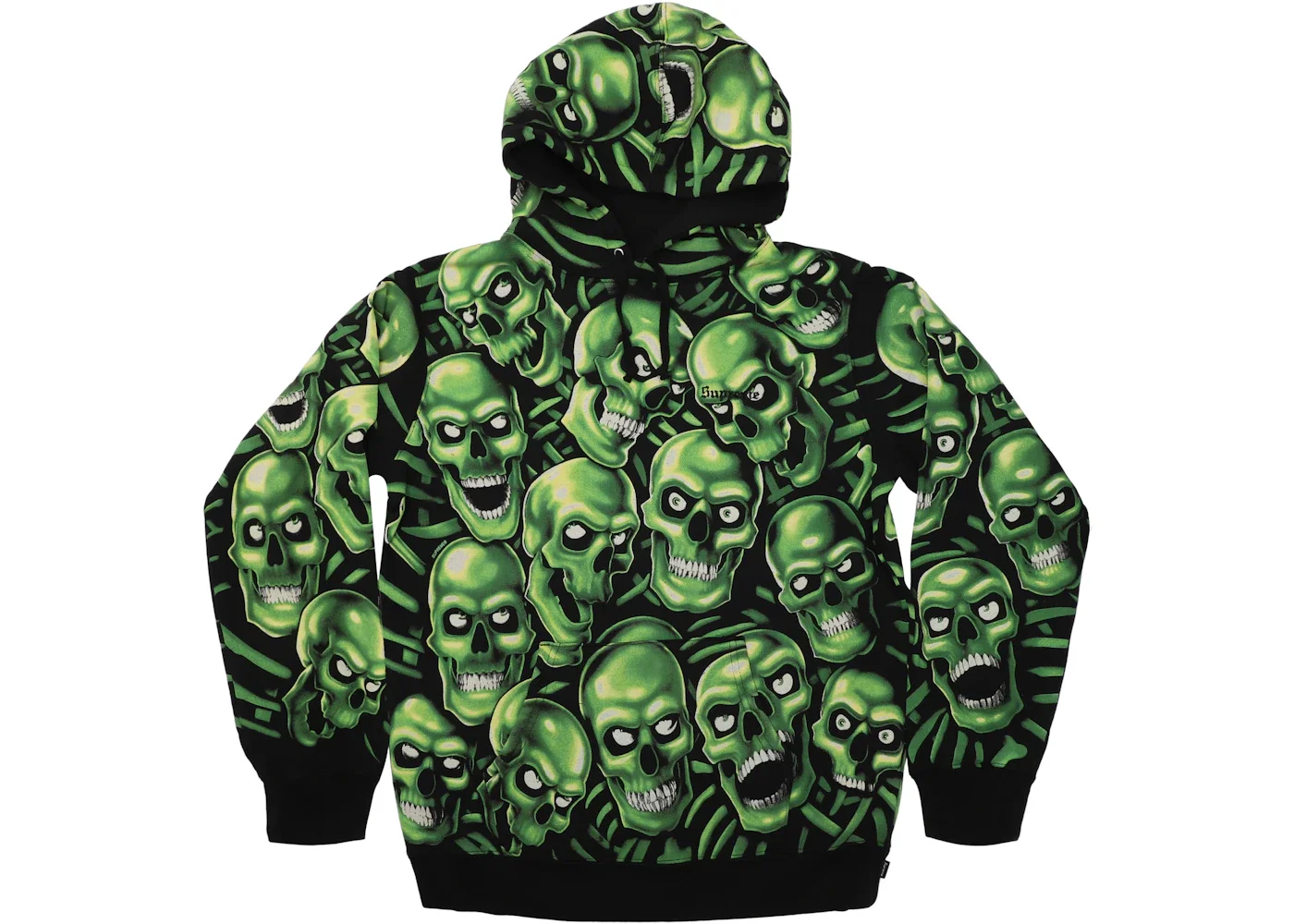 Supreme Skull Pile Hooded Sweatshirt Green - 1
