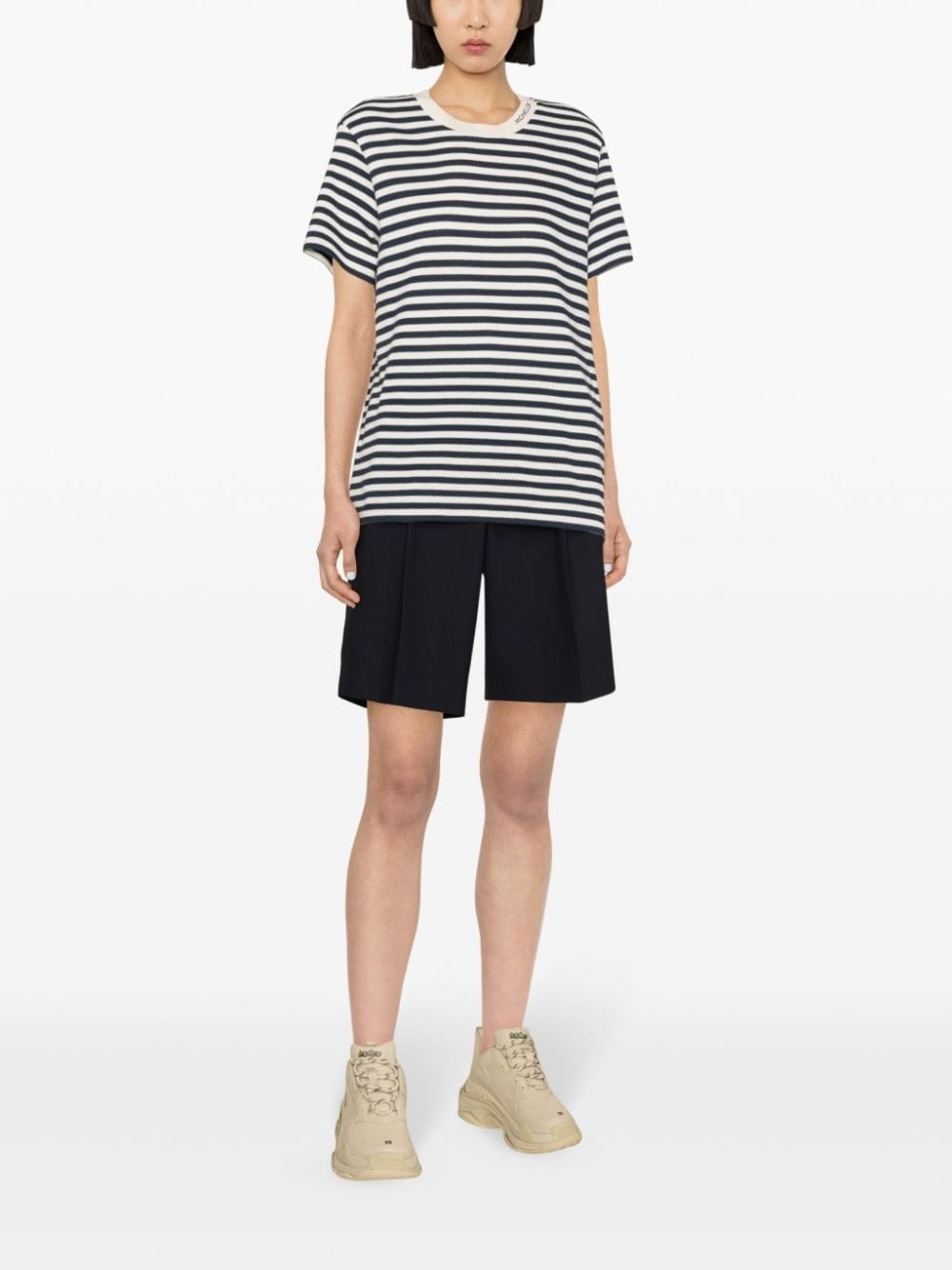 striped pointelle-knit T-shirt - 2