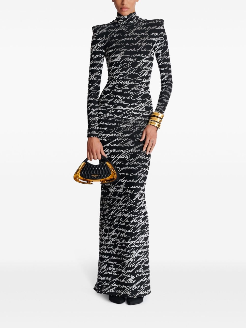 all-over slogan-print maxi dress - 2