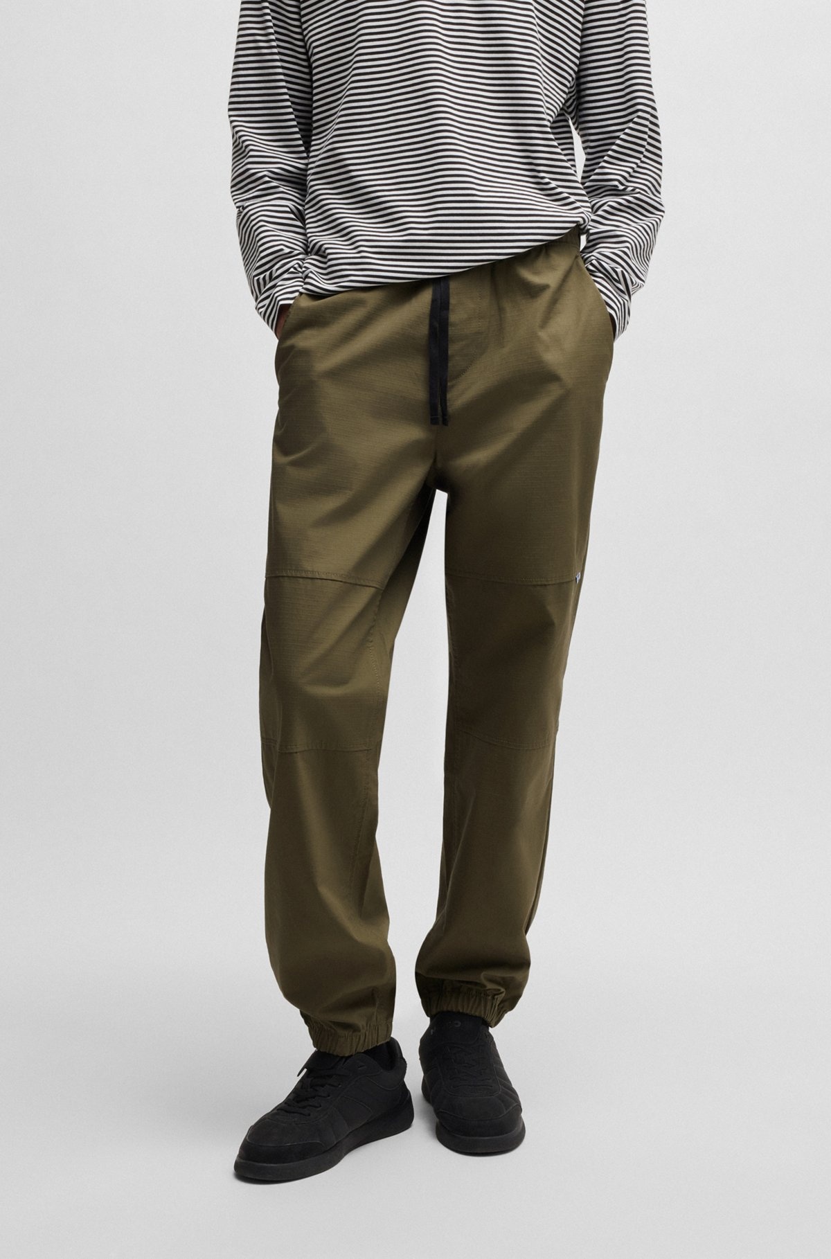 TAPERED-FIT TROUSERS IN STRUCTURED COTTON - 2