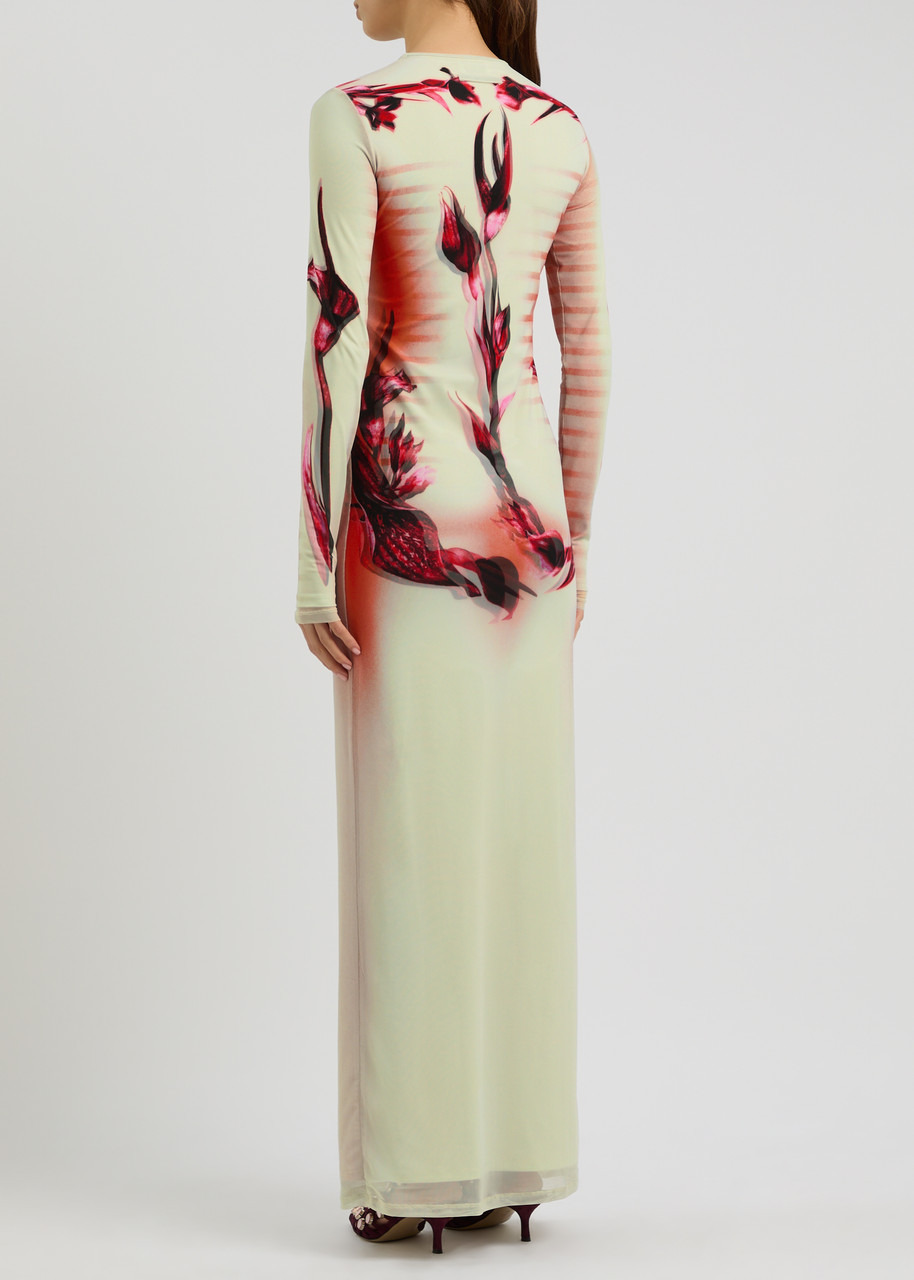 Jean Paul Gaultier Printed Stretch-tulle Maxi Dress - 3
