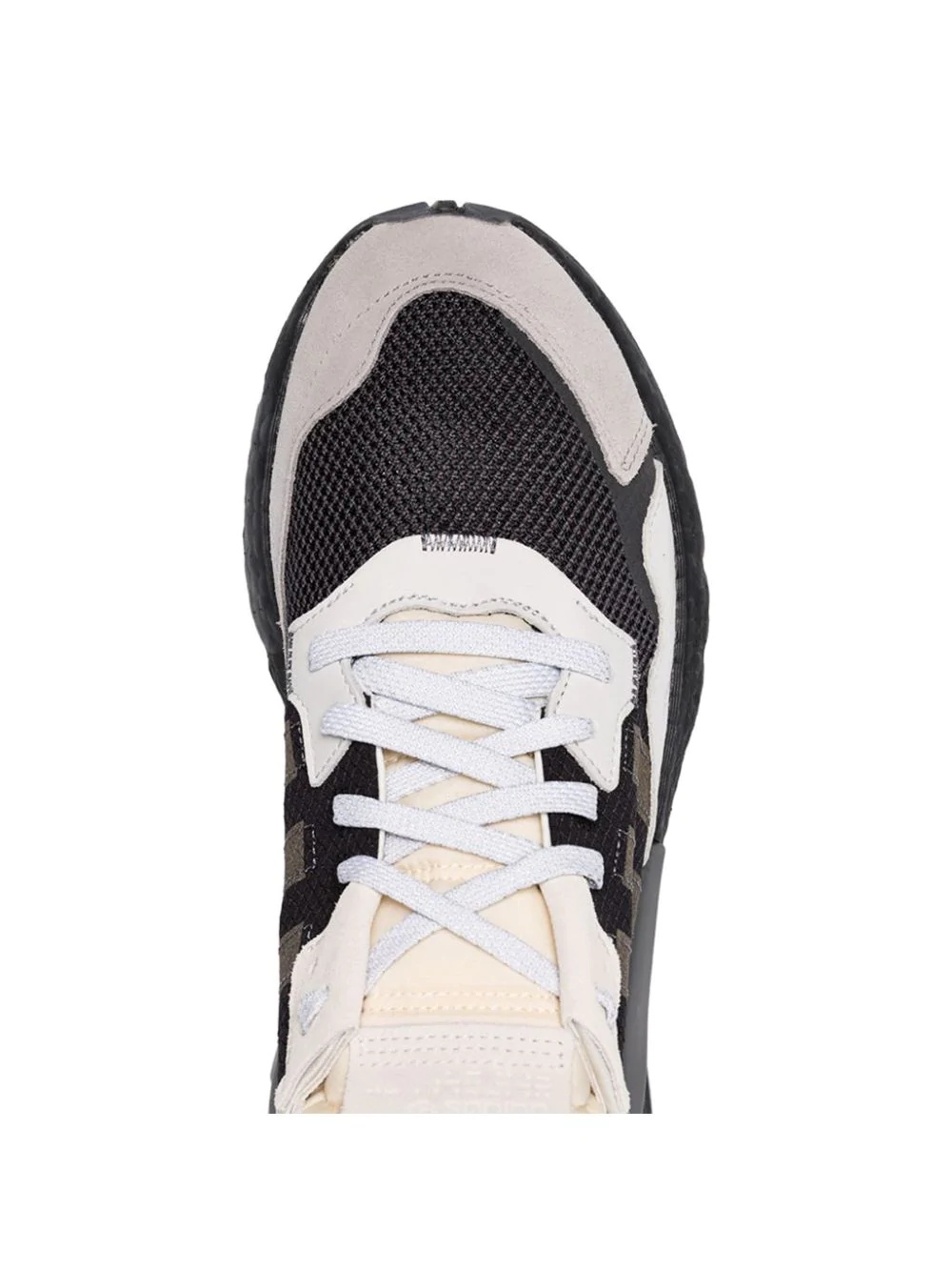 black, white and grey nite jogger leather sneakers - 4