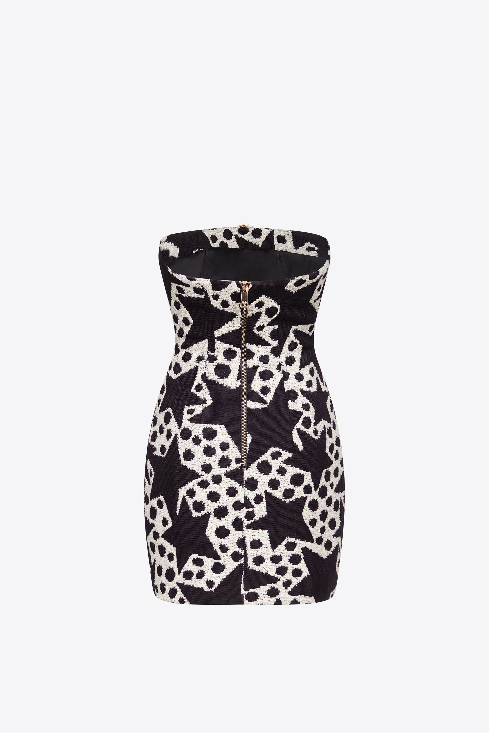 CRYSTAL MEDALLION STRAPLESS MINI DRESS - 2