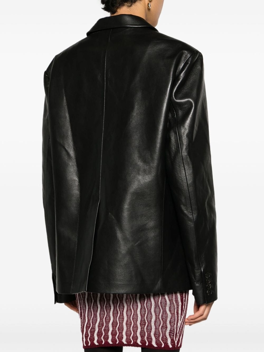 Rox regenerated-leather blazer - 4