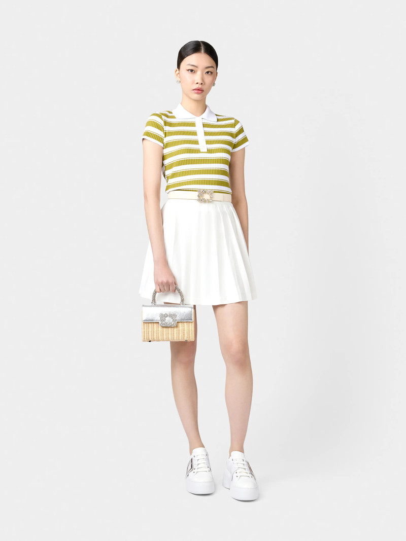 Roger Vivier Jewel Efflorescence Mini Bag in leather and rattan outlook