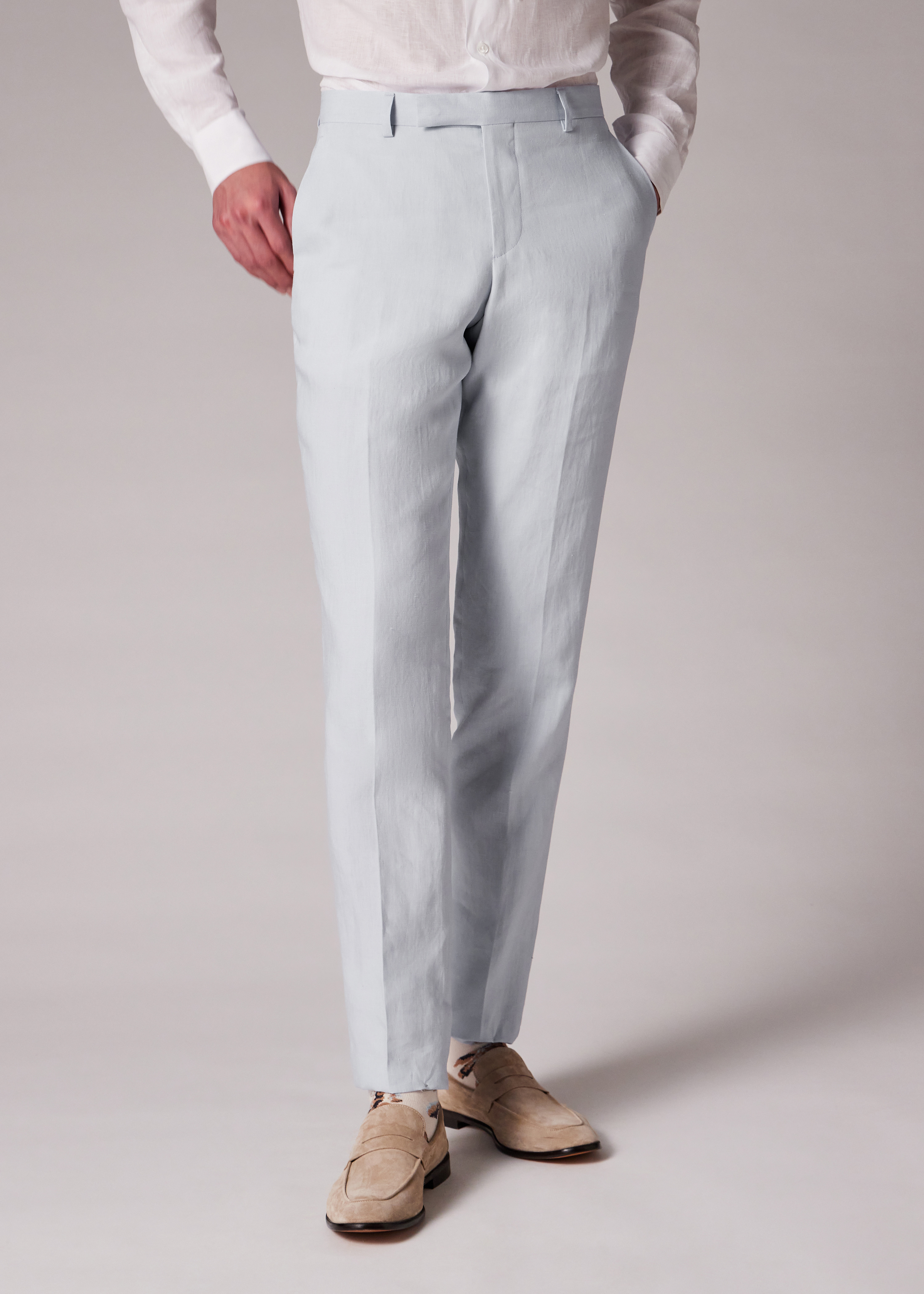 Pale Blue Linen Suit - 8