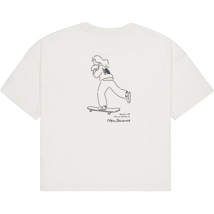 (WMNS) New Balance x Tombonia Skateboarding Graphic T-shirt 'White' AWT42321-CIC - 2
