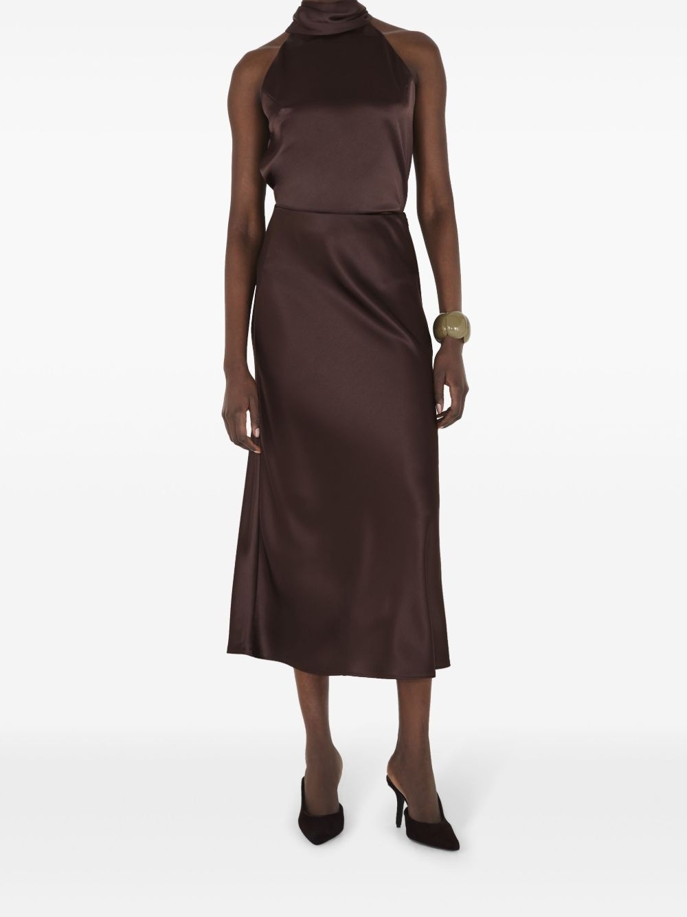 Valletta satin midi skirt - 2