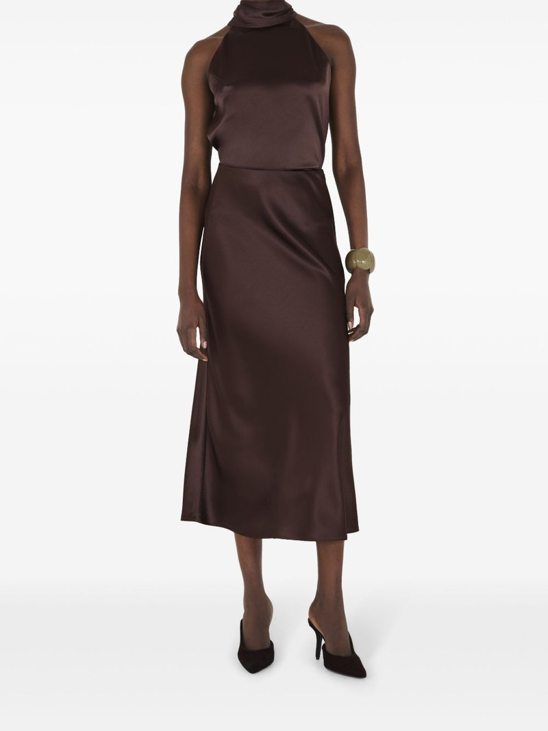 GALVAN Valletta satin midi skirt outlook