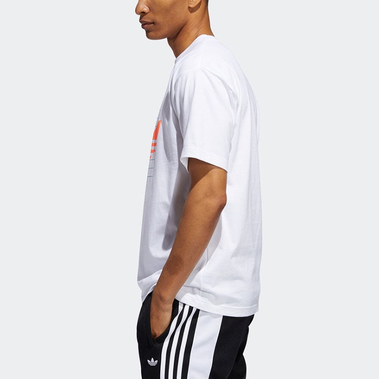 adidas originals Grid Tref Tee Retro mesh Logo Printing Sports Round Neck Short Sleeve White FM1560 - 5