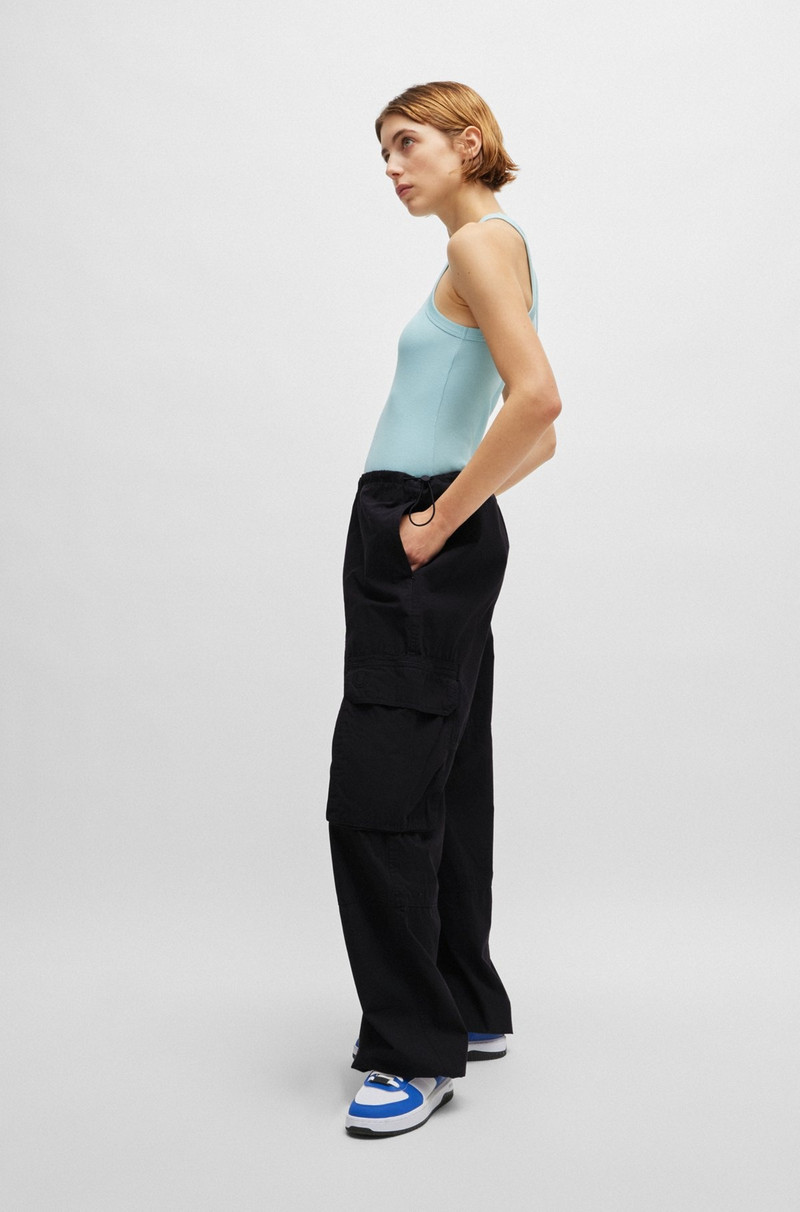 HUGO OVERSIZE-FIT PARACHUTE TROUSERS IN COTTON POPLIN outlook