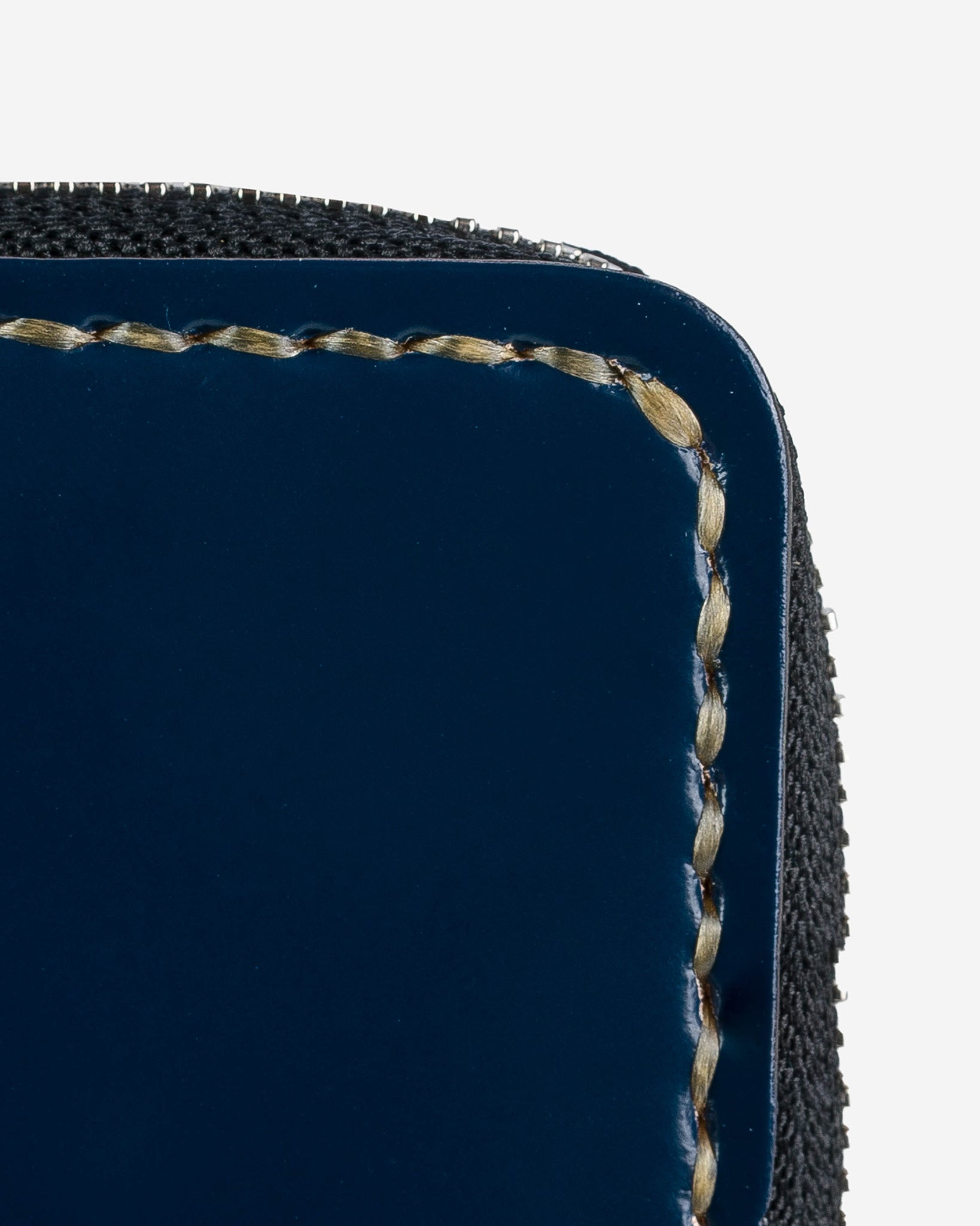 IHG-090-NAV Zip-Secured Shell Cordovan Wallet - Navy Blue - 6