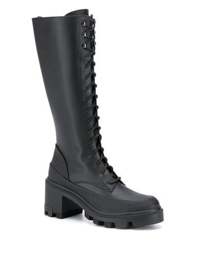 Moncler leather lace-up military boots outlook