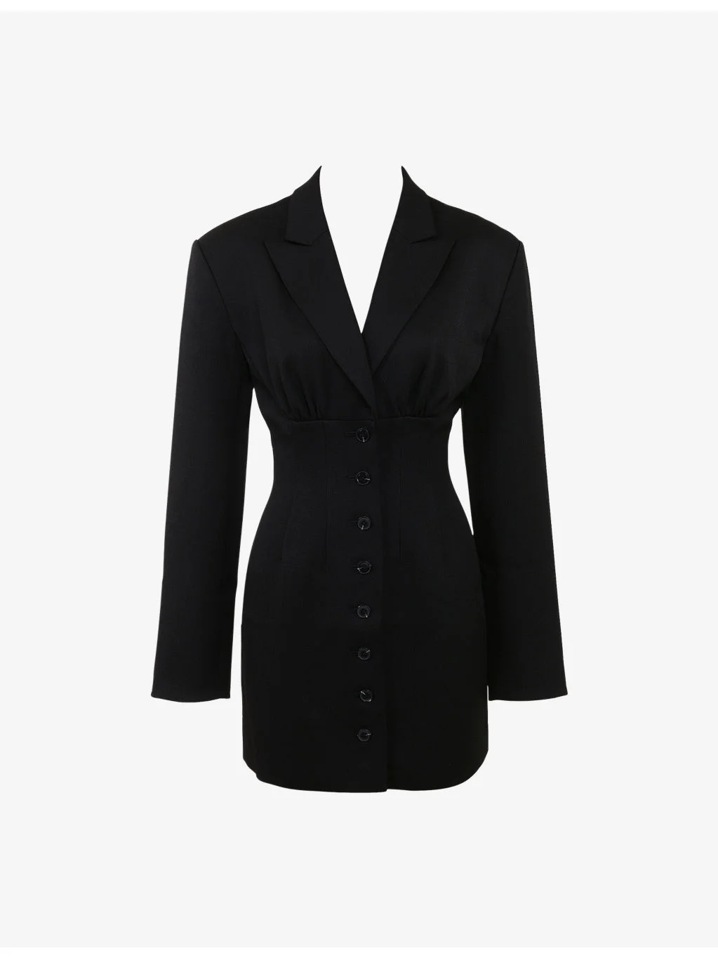 Georgia Oversized-Shoulder Stretch-Woven Blazer Dress - 1