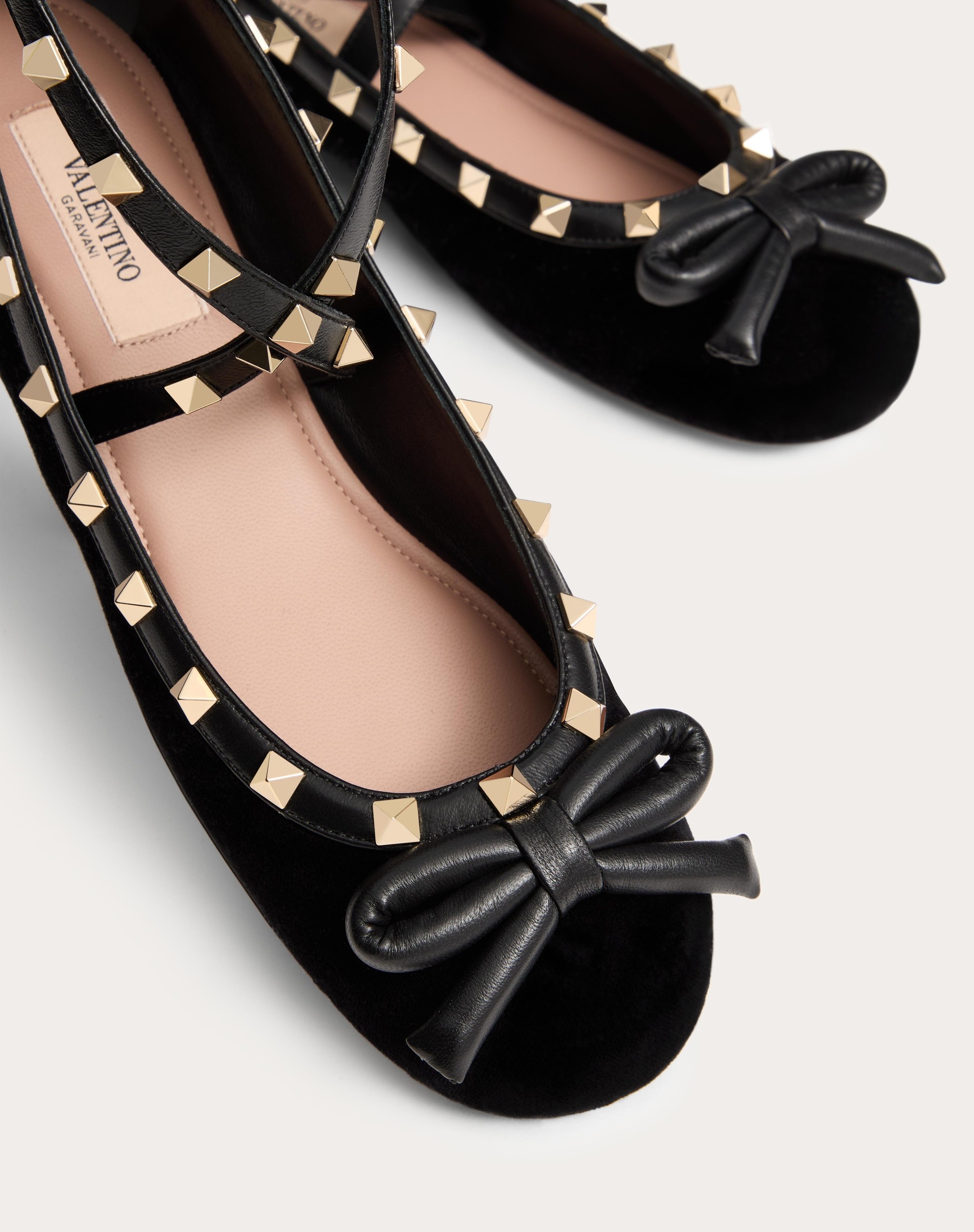 ROCKSTUD VELVET BALLERINA - 5