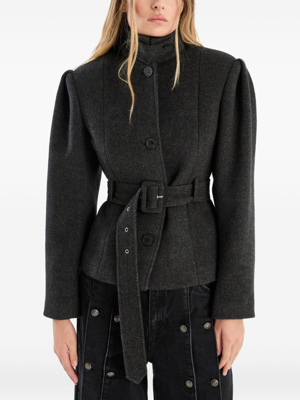oversized belted jacket - 4