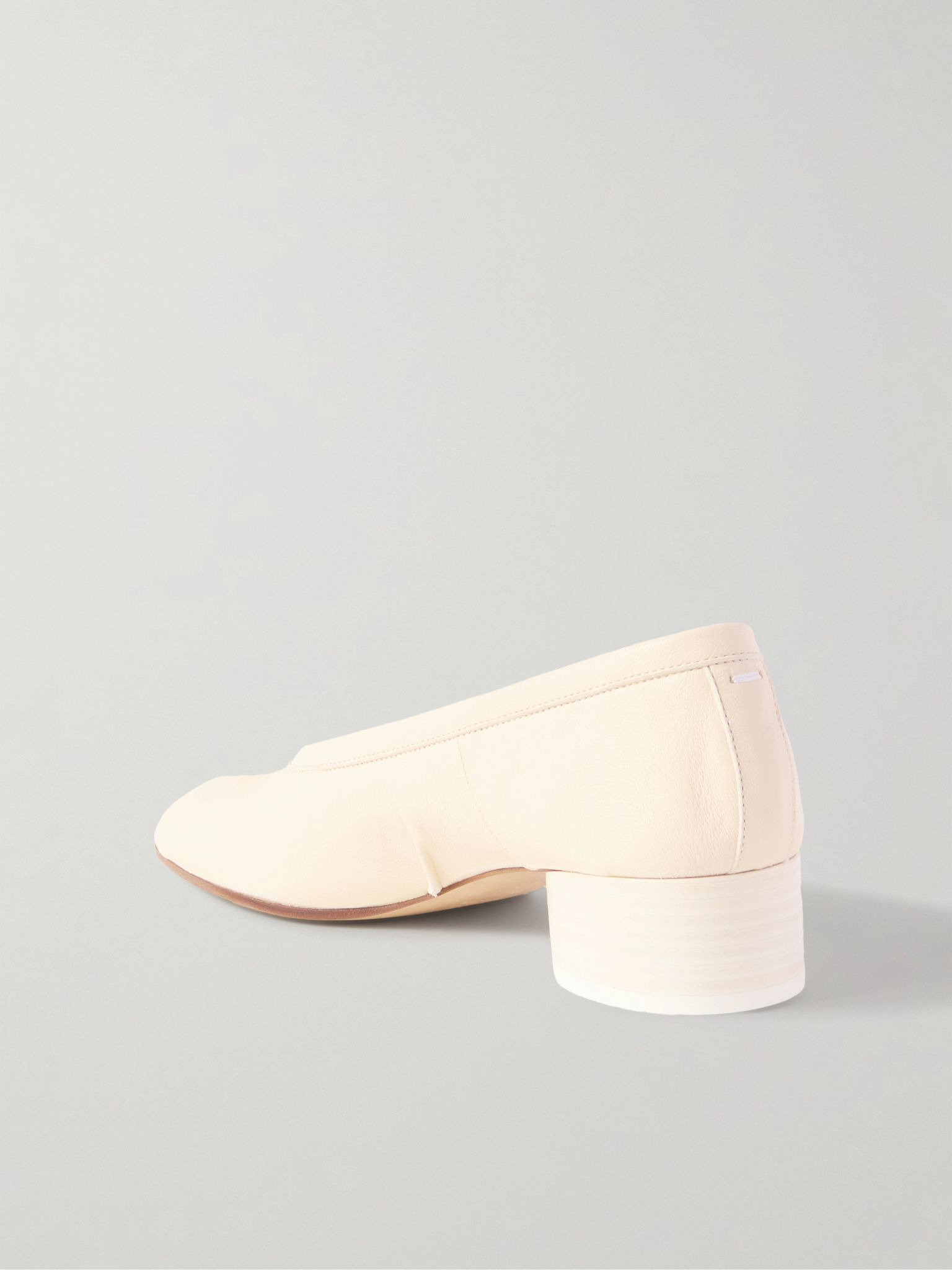 Tabi Ballerina split-toe leather pumps Cream - 3