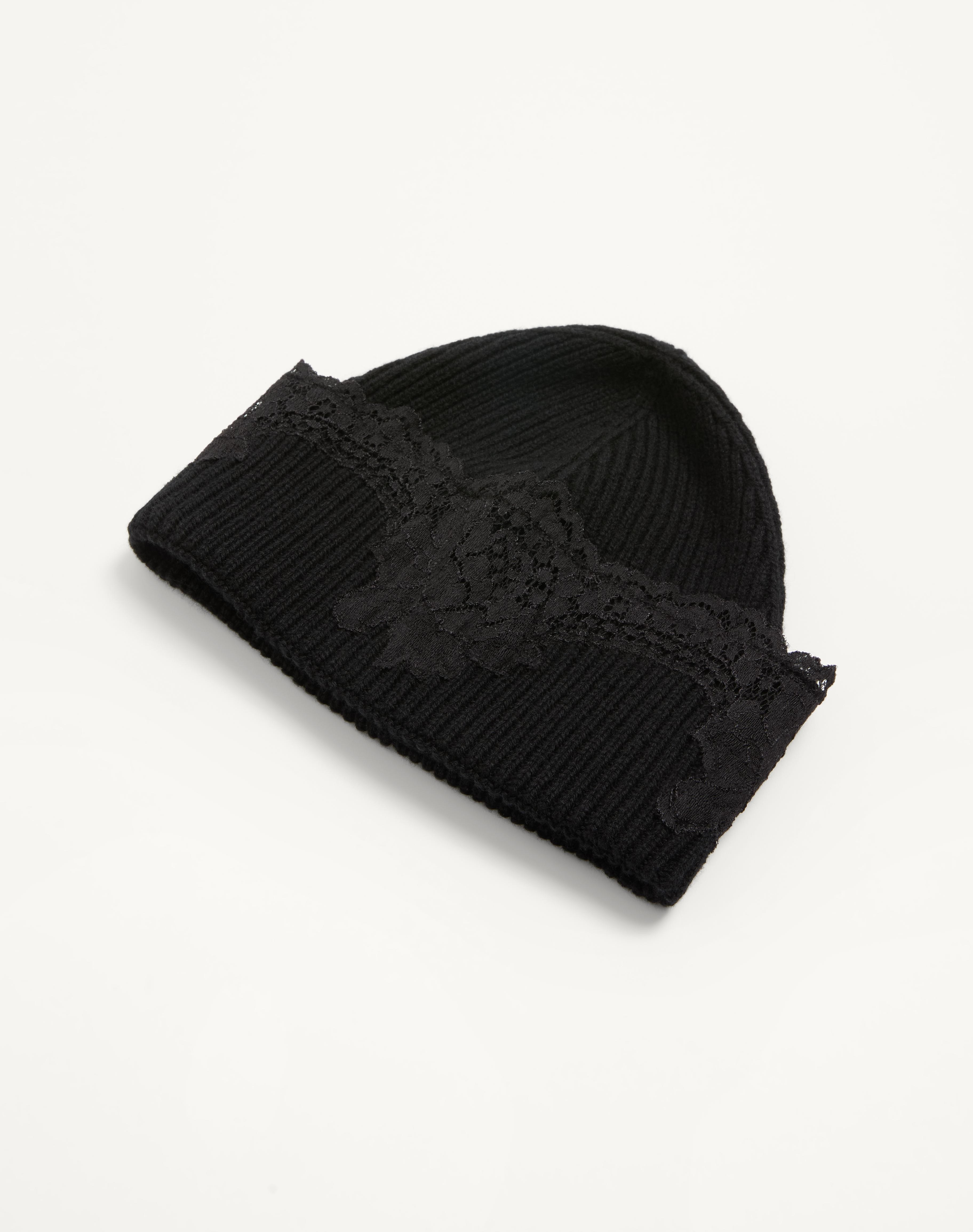 VLOGO SIGNATURE CASHMERE AND LACE BEANIE - 2