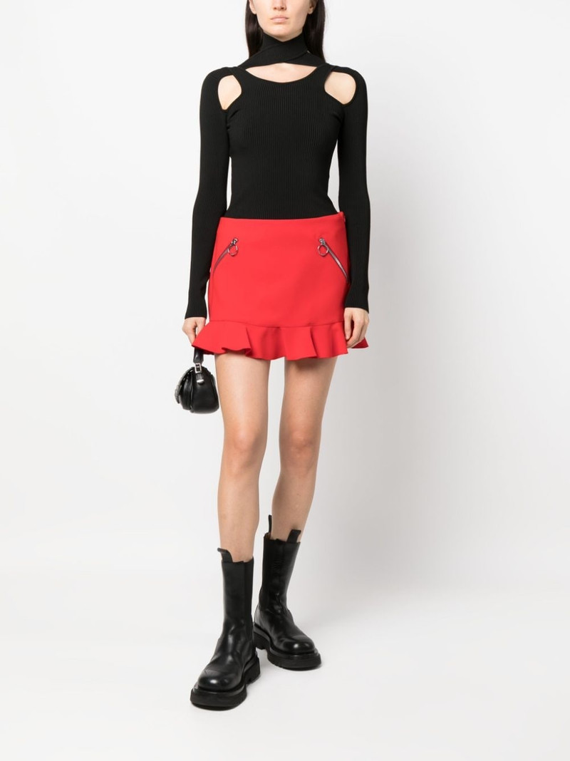 DSQUARED2 zip-pockets ruffled miniskirt outlook