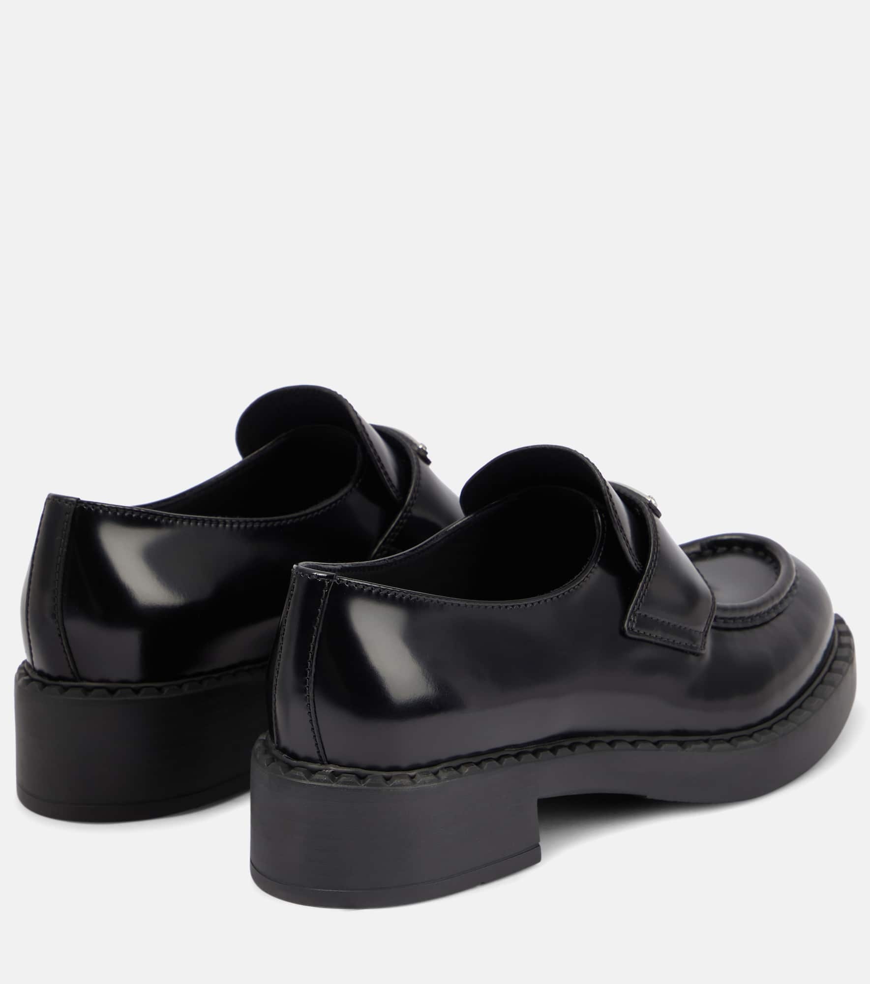 Platform leather loafers - 3