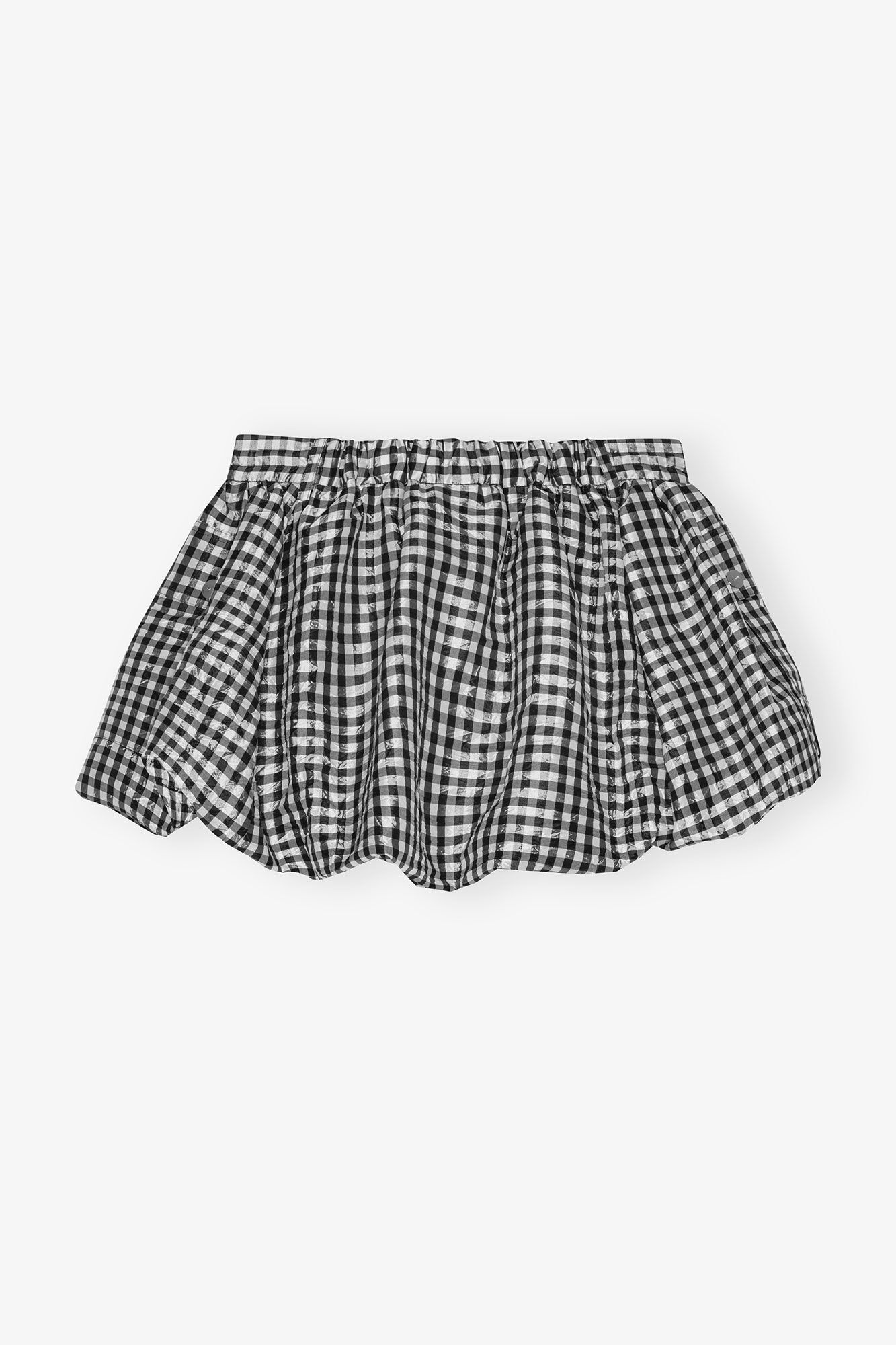 CRINKLED CHECK MINI BUBBLE SKIRT - 6
