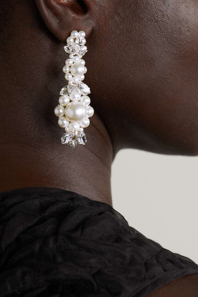 Simone Rocha Silver-tone, faux pearl and crystal earrings outlook