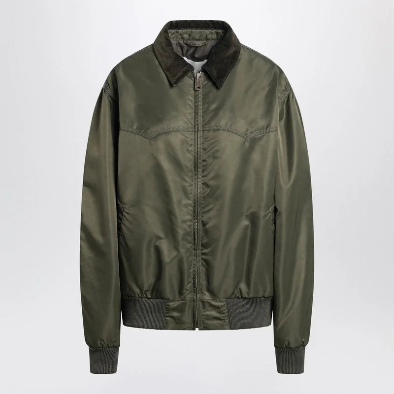 Maison Margiela Khaki Green Padded Nylon Bomber Jacket Women - 1