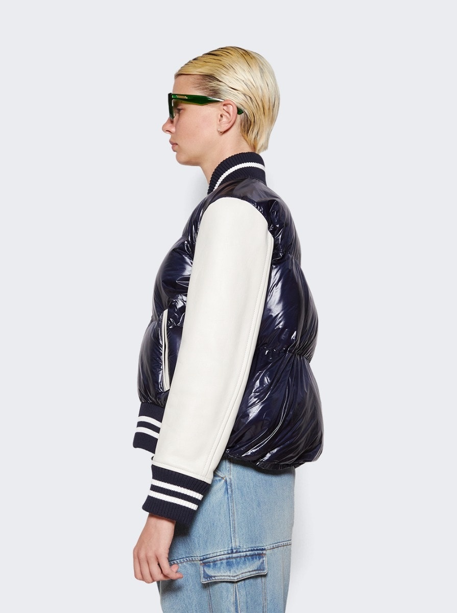 Padded Blouson Jacket Navy And Off White - 5