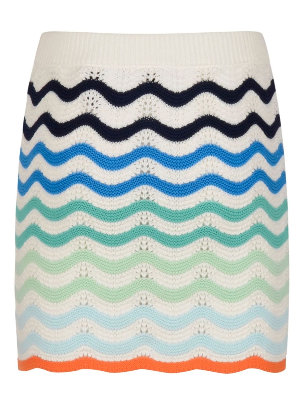 ribbed wave-patterned mini skirt - 2