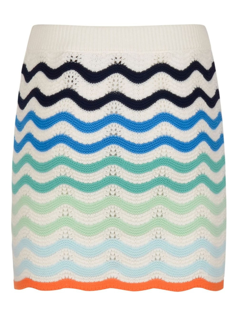 CASABLANCA ribbed wave-patterned mini skirt outlook