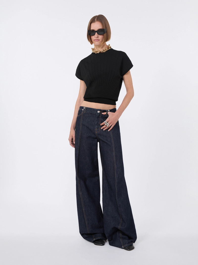 Sportmax Rib-knit viscose sweater - BLACK outlook