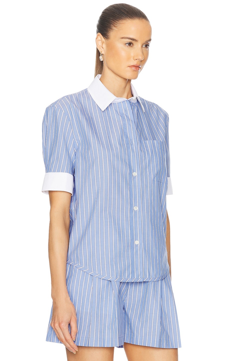Short Sleeve Button Up Top - 2