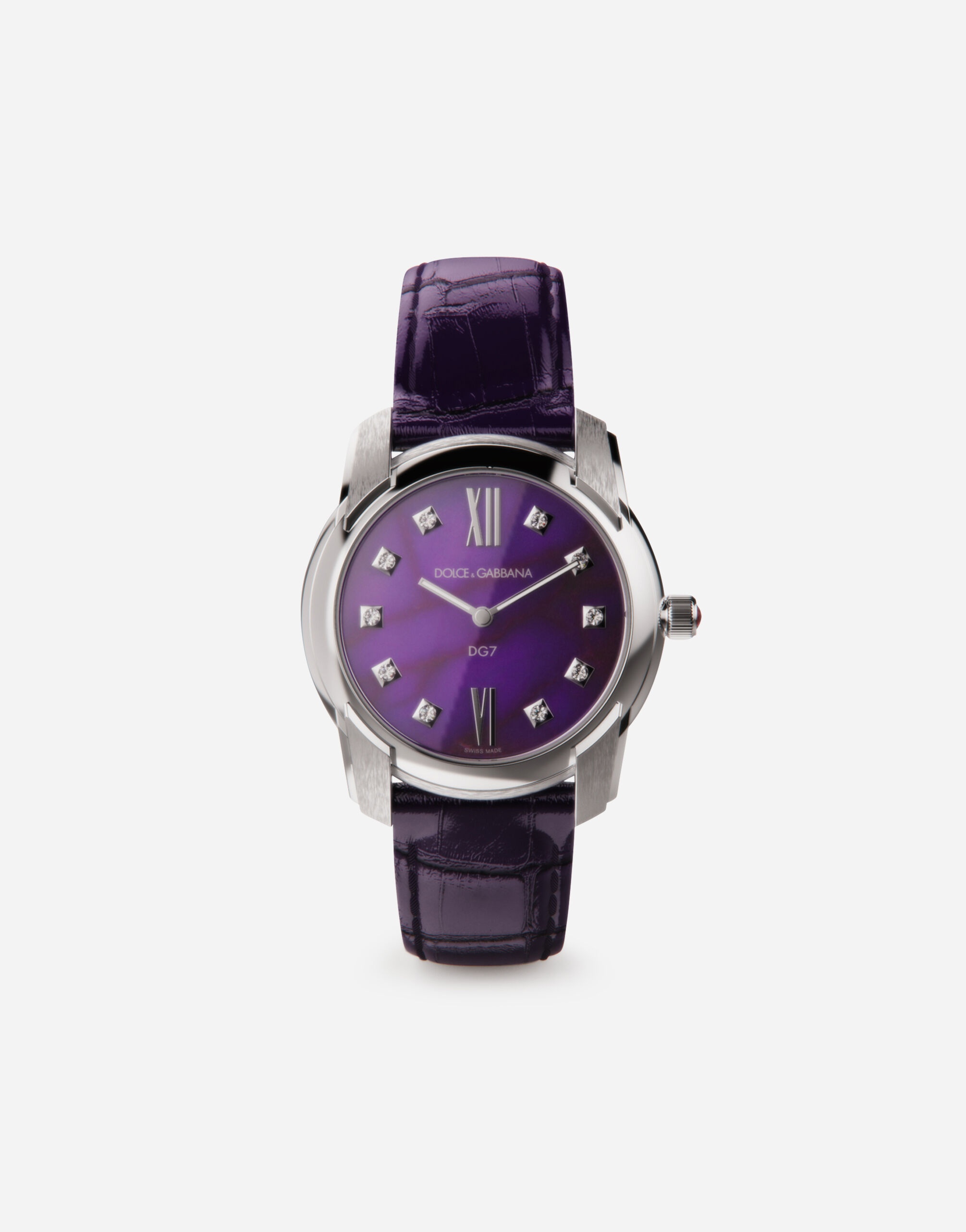 DG7 watch in steel with sugilite and diamonds - 1