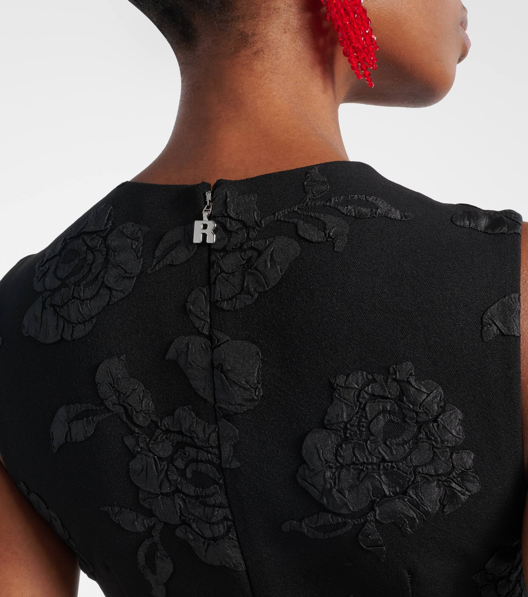 Floral jacquard midi dress - 6