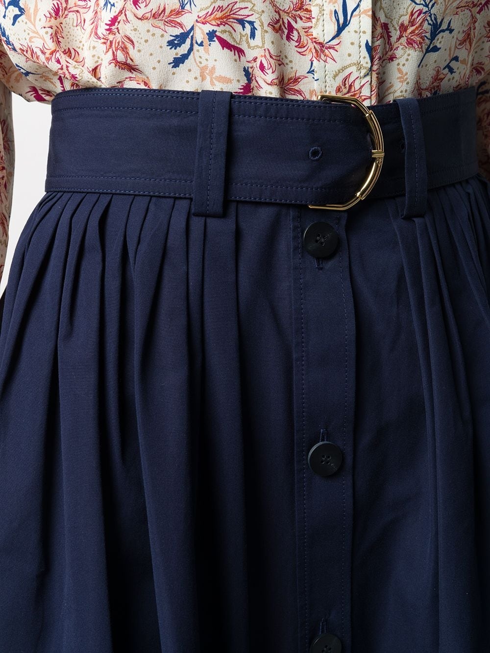 belted midi cotton skirt - 5