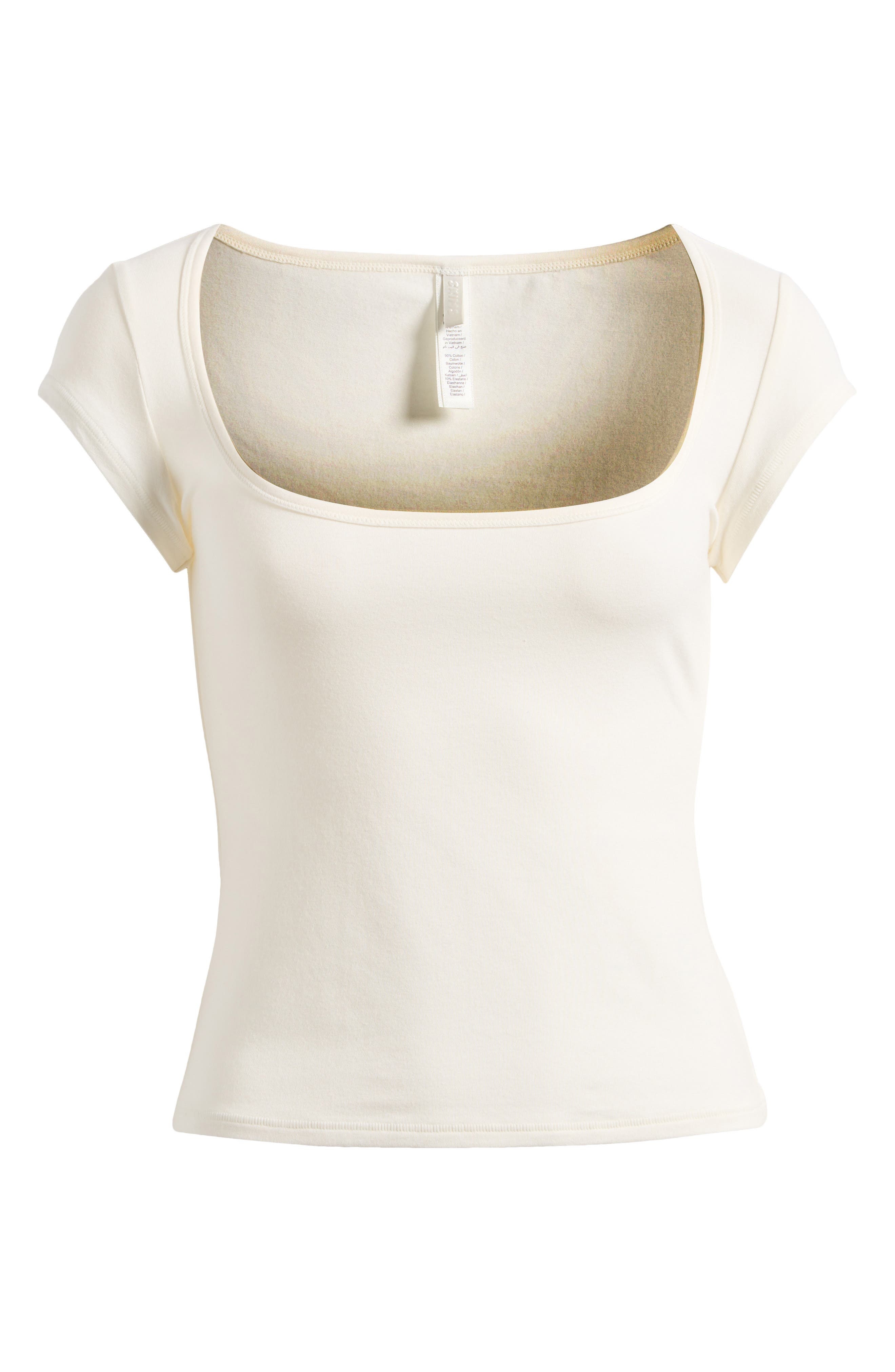 SKIMS Scoop Neck Cotton Blend Jersey T-Shirt in Marble at Nordstrom - 3