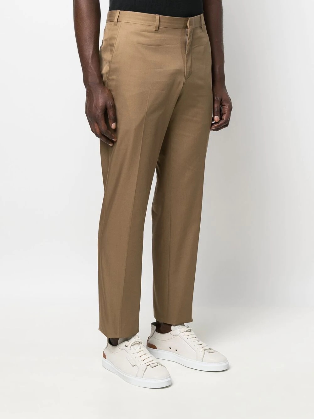 cotton straight-leg trousers - 3